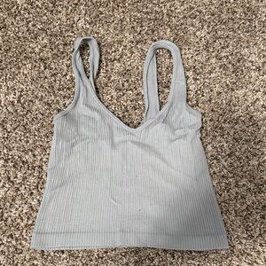 Anemone Soft Gray Ribbed Tank Top